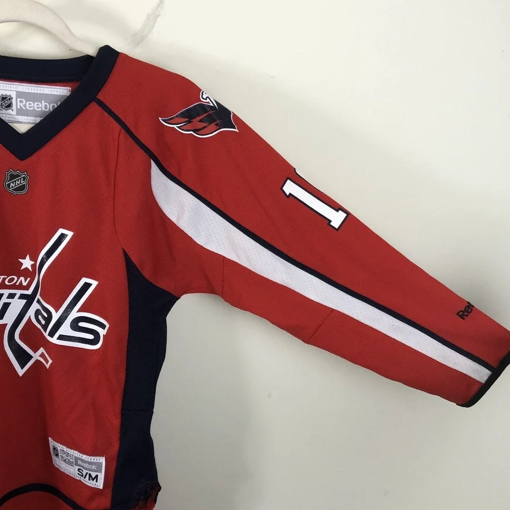 Reebok Premier NHL Washington Capitals Backstrom #19 Hockey Jersey Youth S/M Red